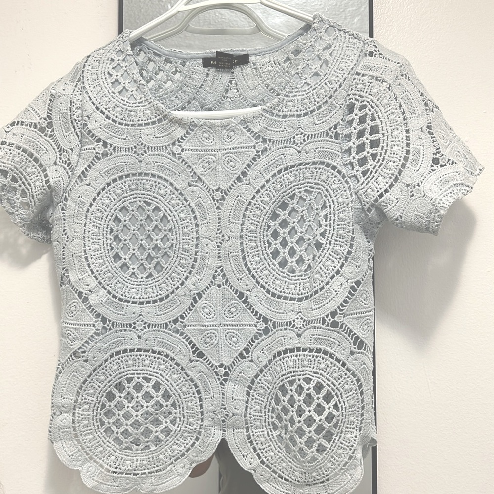 Sky lace Fabric Top